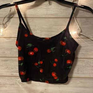 Cherry cropped tank top
